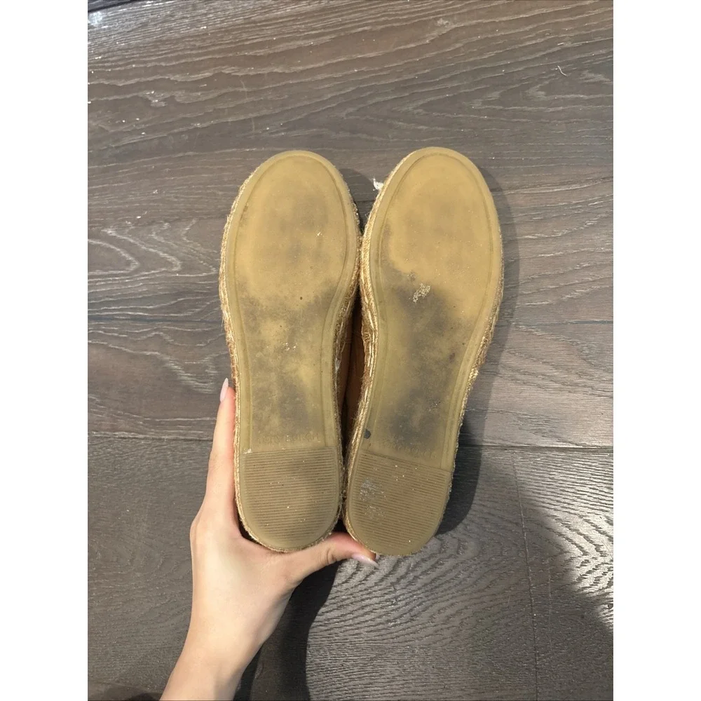 AUTHENTIC Tory Burch Ines Leather Logo Espadrilles